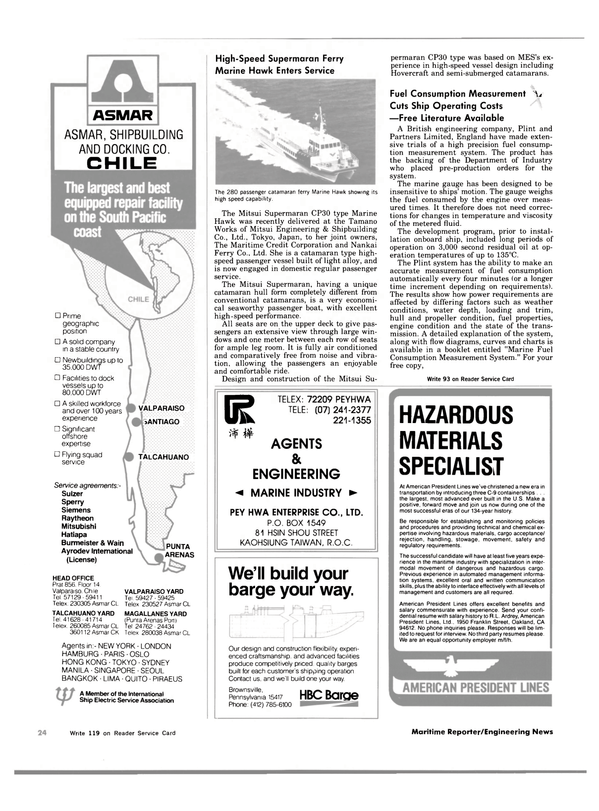 Maritime Reporter Magazine, page 26,  Oct 15, 1983