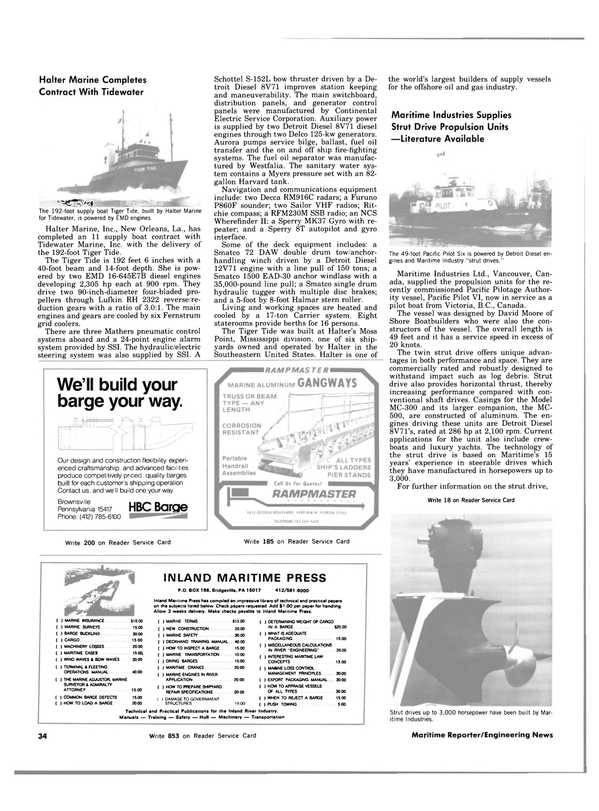 Maritime Reporter Magazine, page 34,  Nov 15, 1983