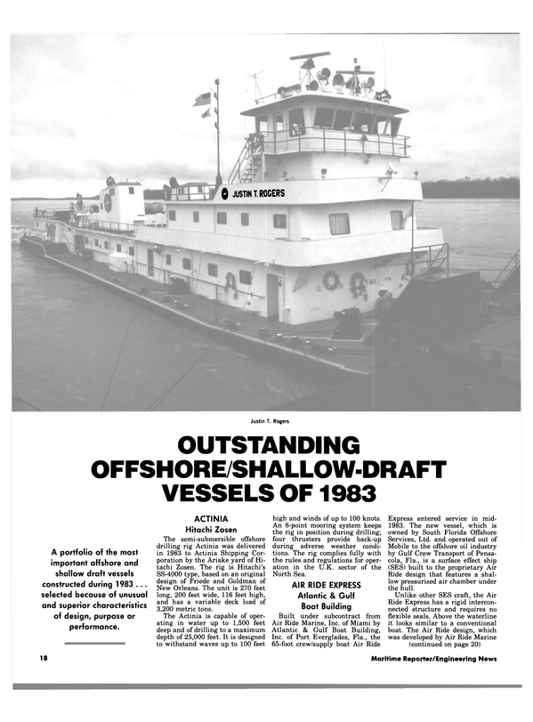 Maritime Reporter Magazine, page 16,  Jan 1984