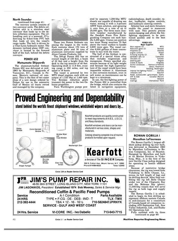 Maritime Reporter Magazine, page 42,  Jan 1984