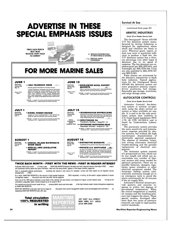 Maritime Reporter Magazine, page 22,  Apr 15, 1984