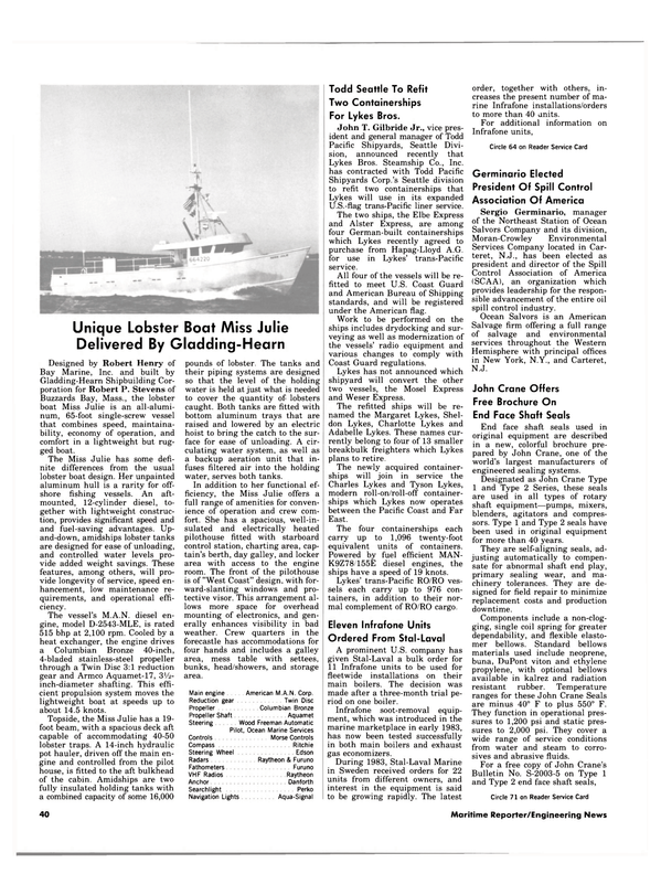 Maritime Reporter Magazine, page 38,  Apr 15, 1984