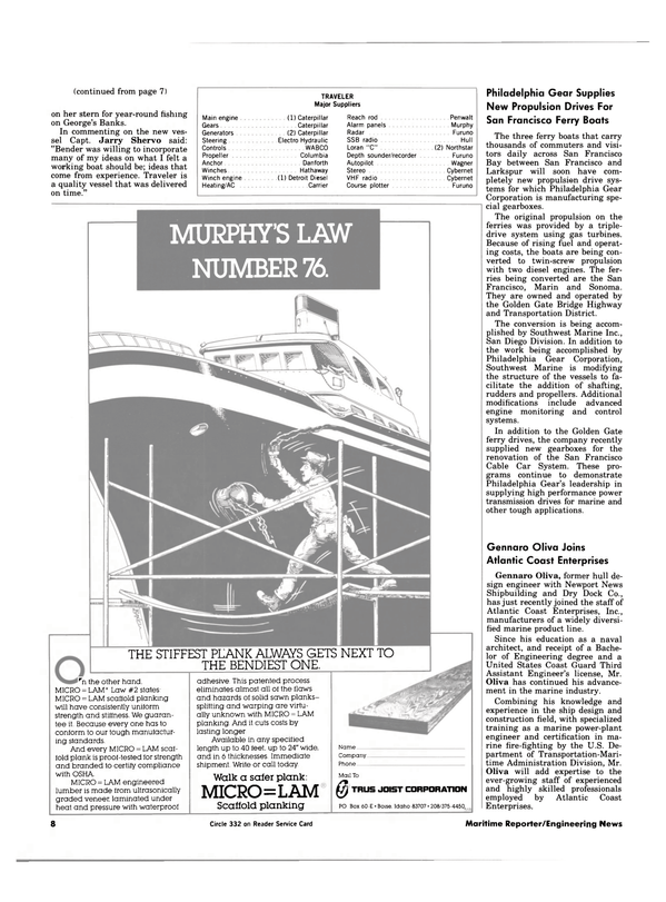 Maritime Reporter Magazine, page 6,  Jul 15, 1984