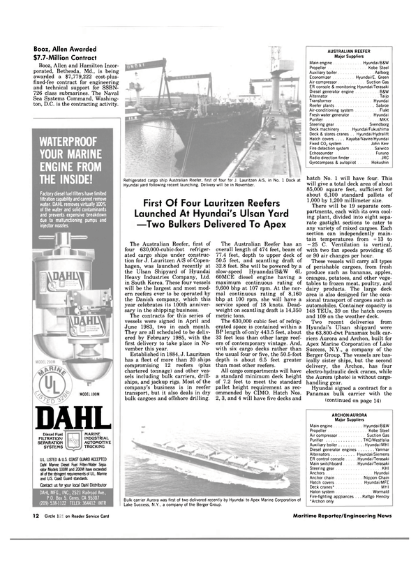Maritime Reporter Magazine, page 10,  Aug 1984