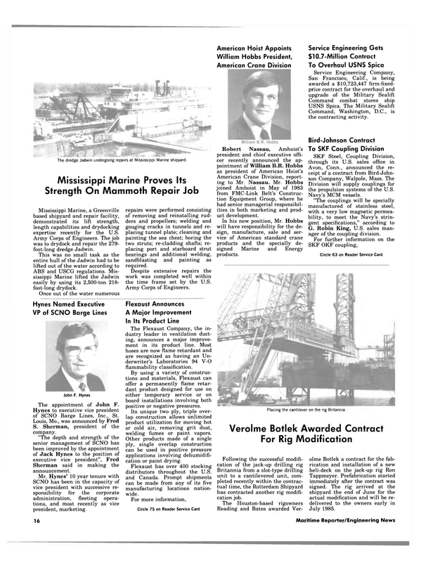 Maritime Reporter Magazine, page 14,  Aug 1984