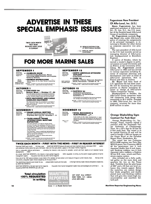 Maritime Reporter Magazine, page 16,  Aug 1984