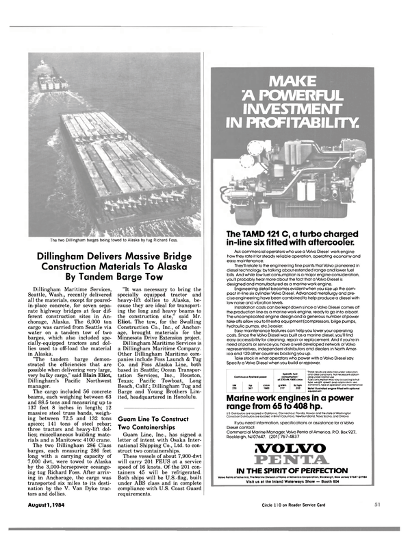 Maritime Reporter Magazine, page 49,  Aug 1984