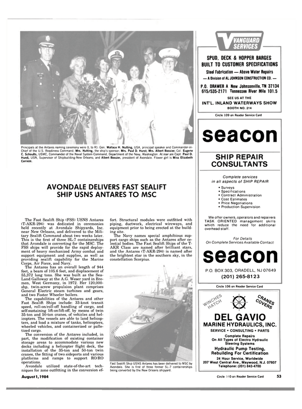 Maritime Reporter Magazine, page 51,  Aug 1984