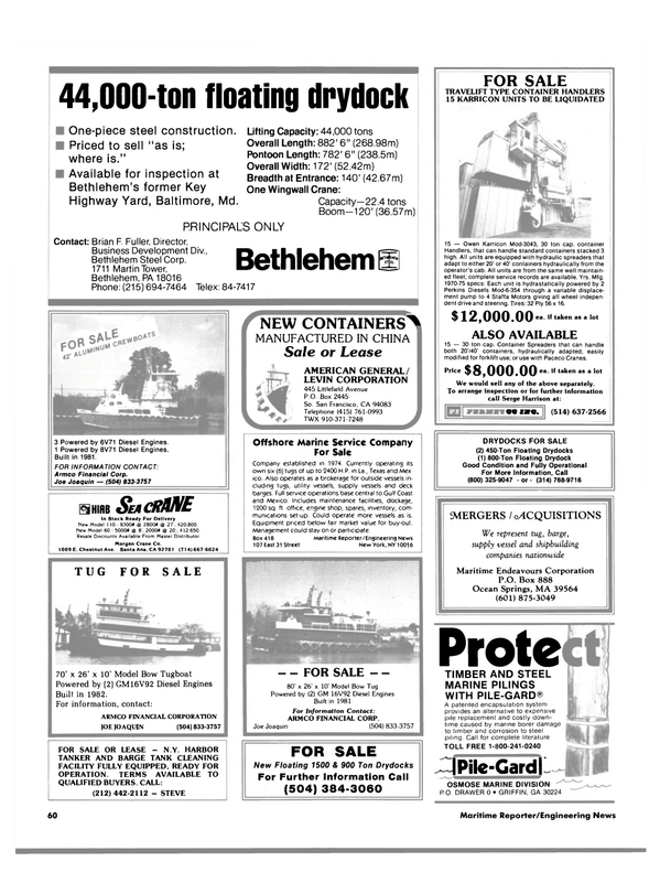 Maritime Reporter Magazine, page 58,  Aug 1984