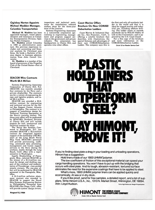 Maritime Reporter Magazine, page 13,  Aug 15, 1984