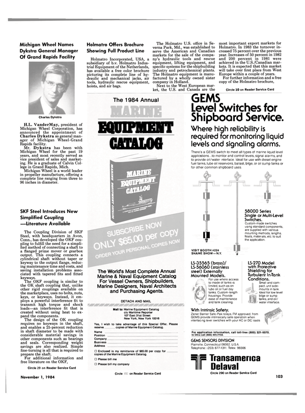 Maritime Reporter Magazine, page 99,  Nov 1984