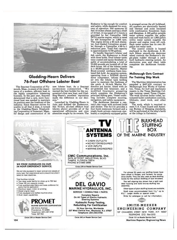 Maritime Reporter Magazine, page 100,  Nov 1984