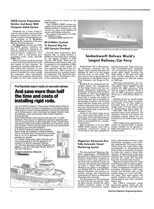 Maritime Reporter Magazine, page 6,  Dec 15, 1984