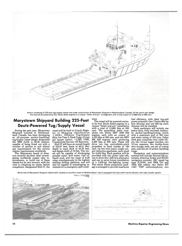 Maritime Reporter Magazine, page 12,  Jan 1985