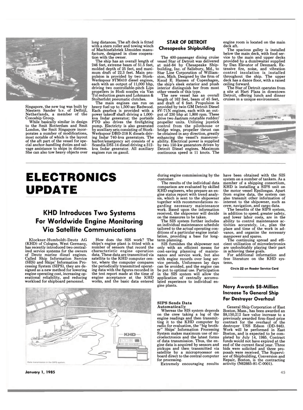 Maritime Reporter Magazine, page 47,  Jan 1985
