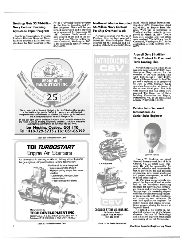 Maritime Reporter Magazine, page 4,  Jan 1985