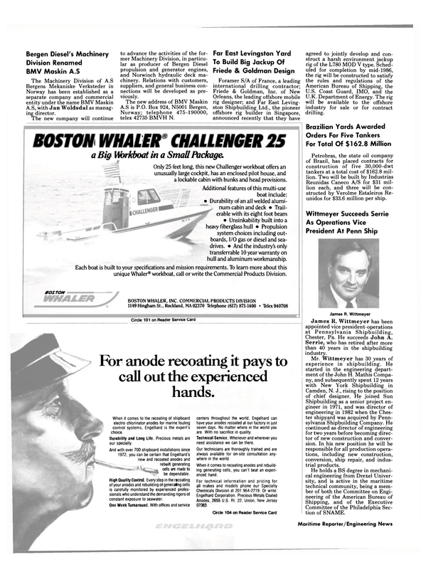 Maritime Reporter Magazine, page 4,  Mar 15, 1985