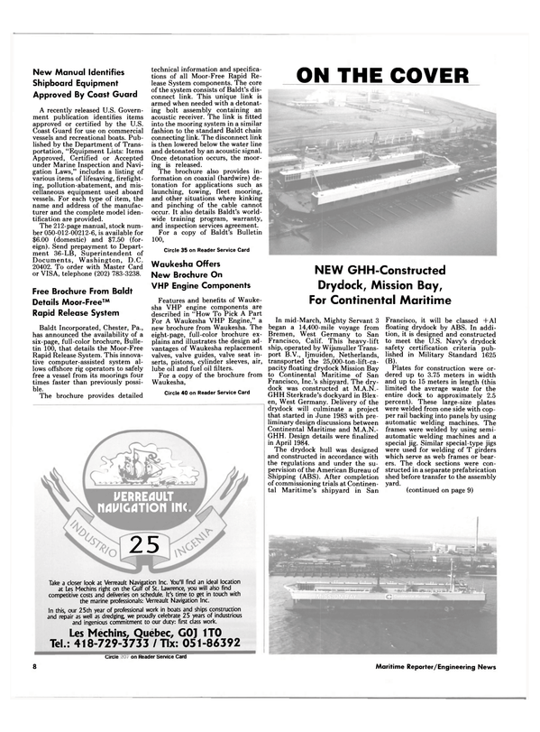 Maritime Reporter Magazine, page 6,  May 15, 1985