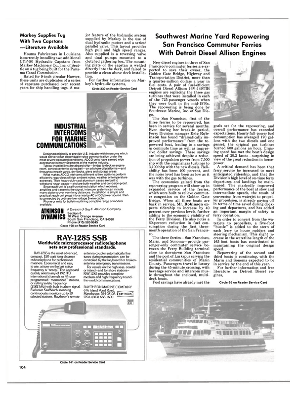 Maritime Reporter Magazine, page 106,  Jun 1985