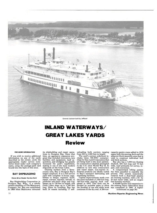 Maritime Reporter Magazine, page 16,  Aug 1985