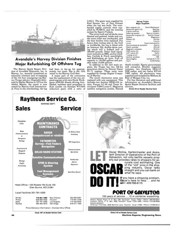 Maritime Reporter Magazine, page 44,  Sep 1985