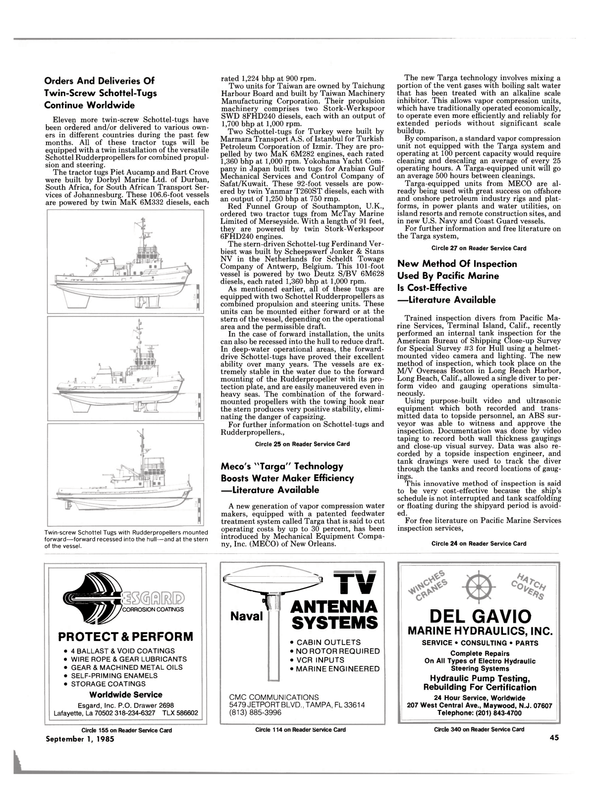 Maritime Reporter Magazine, page 45,  Sep 1985