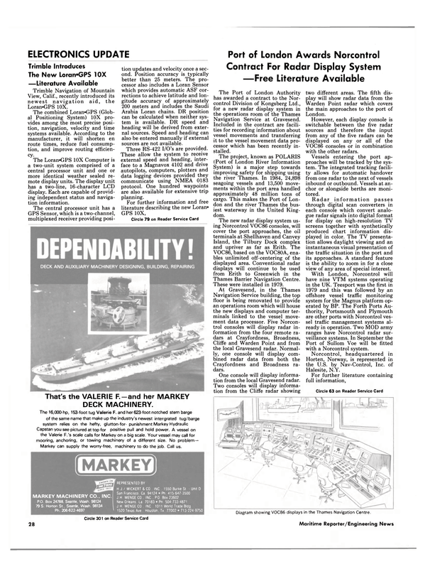 Maritime Reporter Magazine, page 26,  Oct 15, 1985