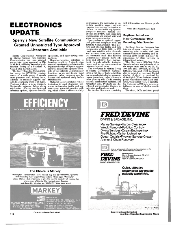 Maritime Reporter Magazine, page 104,  Nov 1985
