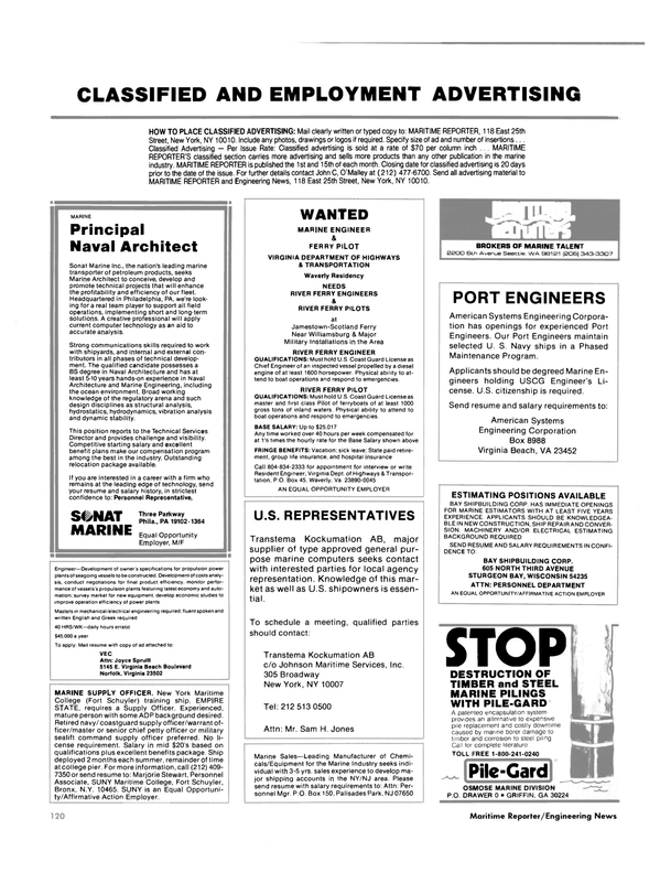 Maritime Reporter Magazine, page 112,  Nov 1985
