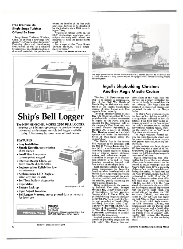 Maritime Reporter Magazine, page 10,  Nov 1985