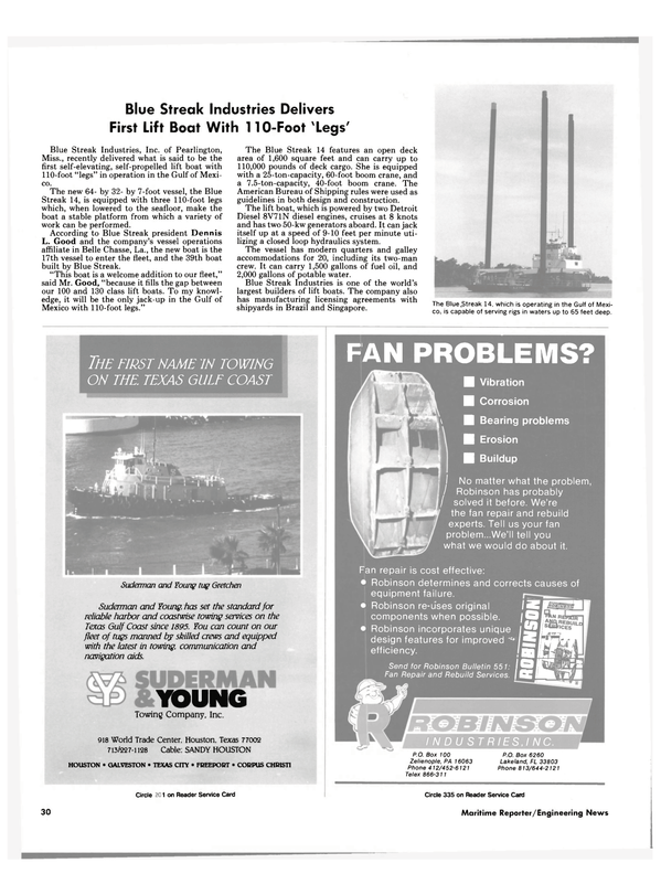 Maritime Reporter Magazine, page 28,  Nov 1985