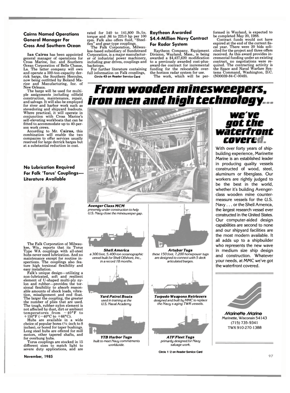 Maritime Reporter Magazine, page 91,  Nov 1985