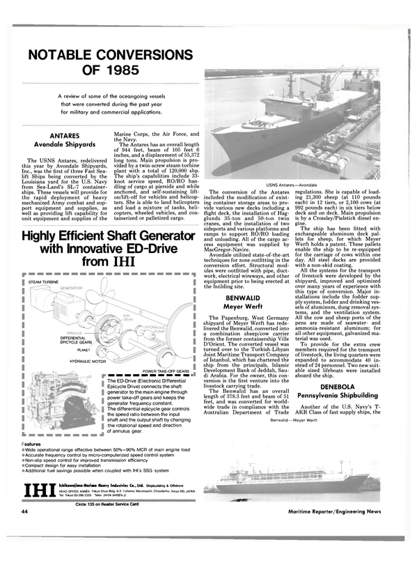 Maritime Reporter Magazine, page 44,  Dec 1985