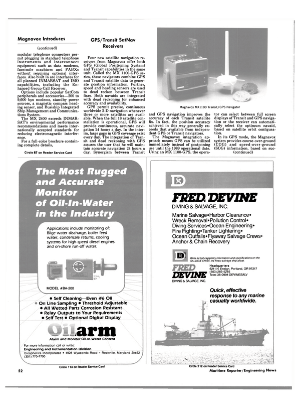 Maritime Reporter Magazine, page 52,  Dec 1985