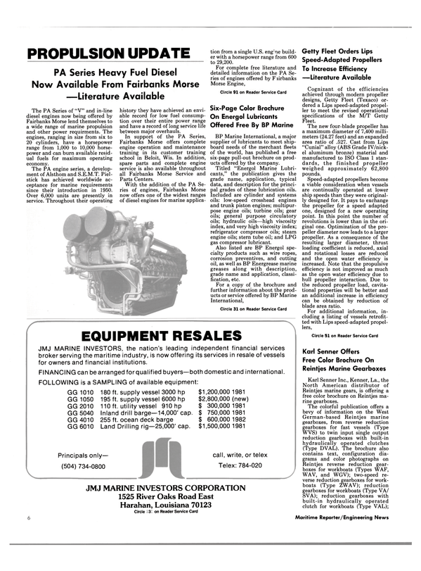 Maritime Reporter Magazine, page 4,  Dec 1985