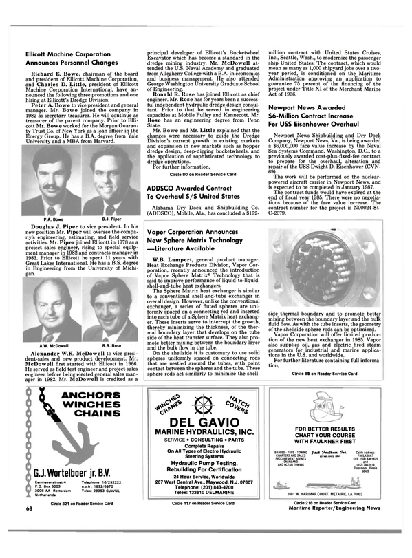 Maritime Reporter Magazine, page 68,  Dec 1985