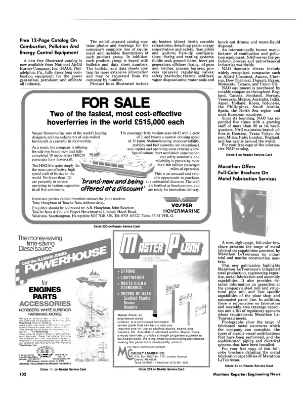 Maritime Reporter Magazine, page 102,  Jun 1986