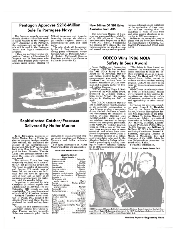Maritime Reporter Magazine, page 10,  Jun 1986