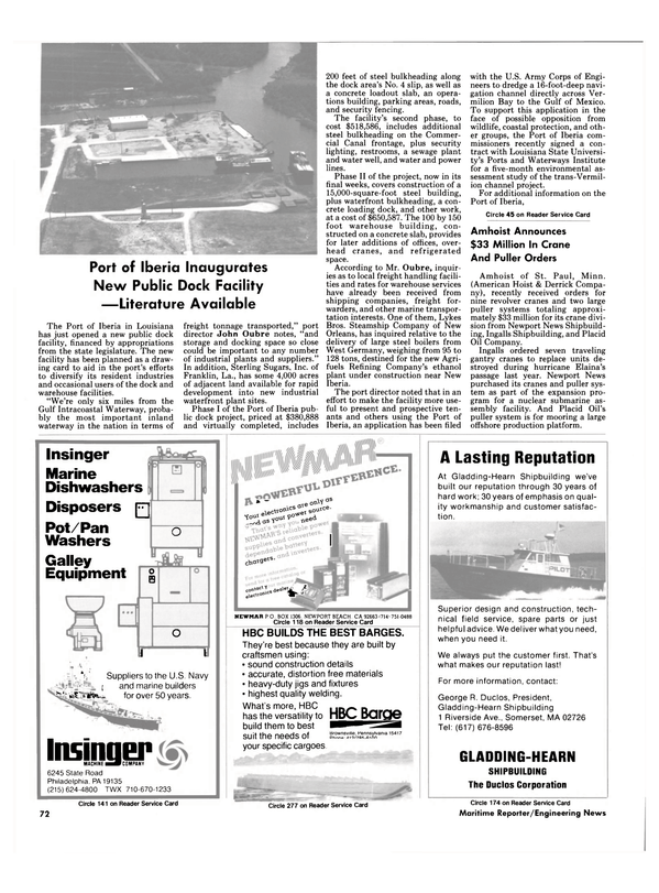 Maritime Reporter Magazine, page 72,  Jun 1986