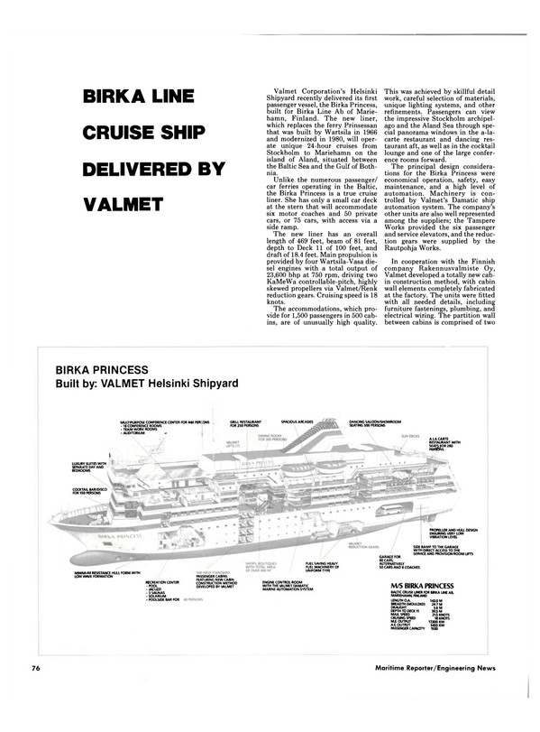 Maritime Reporter Magazine, page 76,  Jun 1986