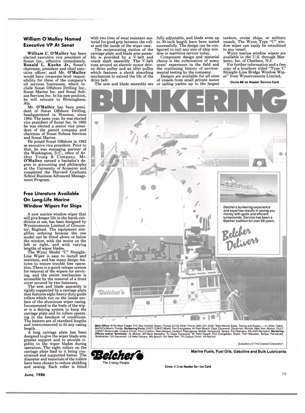 Maritime Reporter Magazine, page 79,  Jun 1986