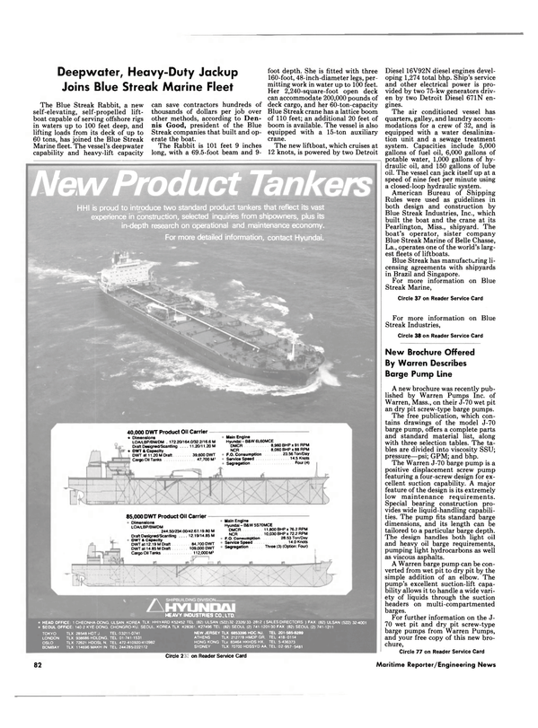 Maritime Reporter Magazine, page 82,  Jun 1986