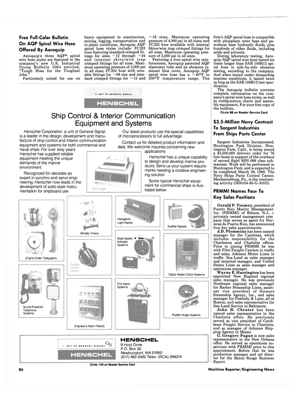 Maritime Reporter Magazine, page 86,  Jun 1986