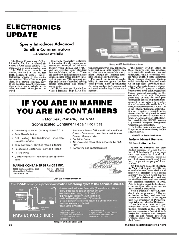 Maritime Reporter Magazine, page 38,  Jul 15, 1986