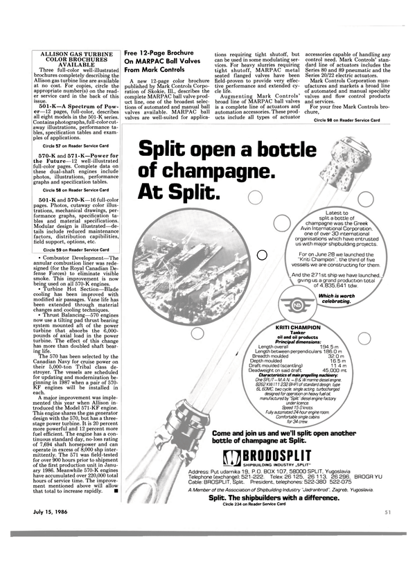 Maritime Reporter Magazine, page 51,  Jul 15, 1986