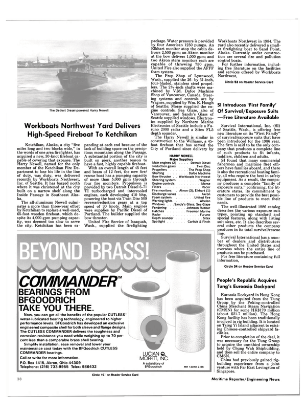 Maritime Reporter Magazine, page 36,  Aug 1986