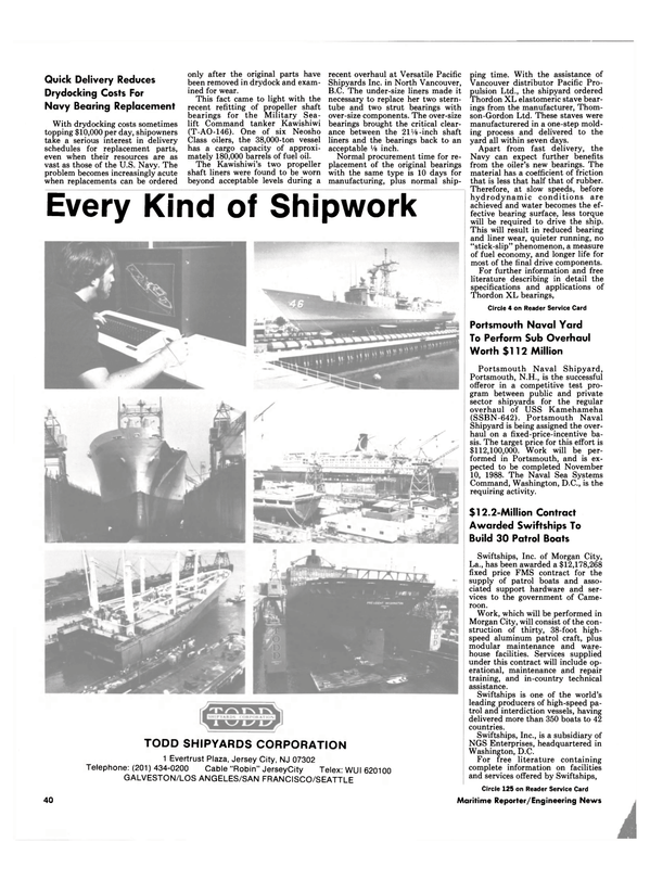 Maritime Reporter Magazine, page 38,  Oct 1986