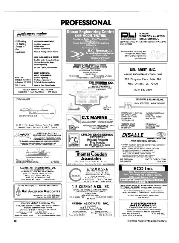 Maritime Reporter Magazine, page 48,  Oct 1986