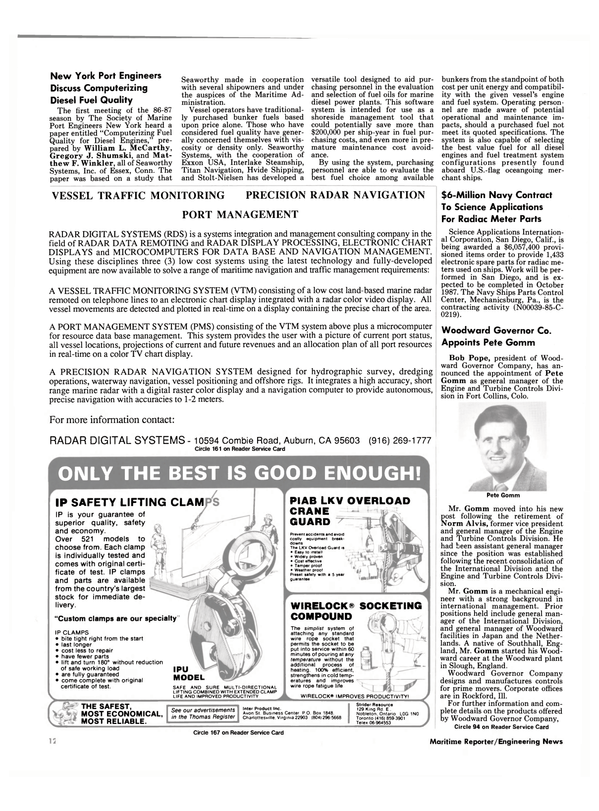 Maritime Reporter Magazine, page 10,  Nov 1986