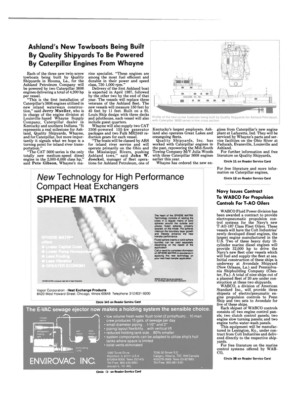 Maritime Reporter Magazine, page 12,  Nov 1986